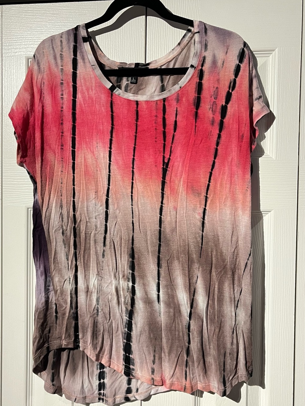 B.L.E.U. Pink ombre Tie-Dye Short Sleeve Top